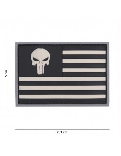 ACM PATCH 3D PVC PUNISHER USA FLAG GREY/BLACK